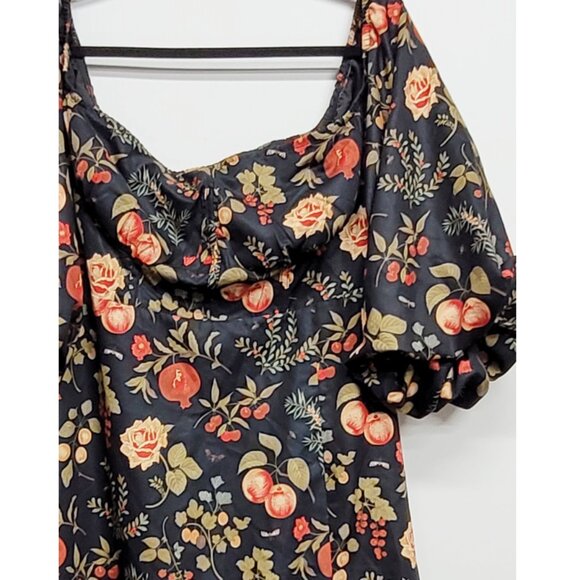 NWT Cider Curve Fruit & Floral On/Off Shoulder Slit Midi Dress 2XL - Picture 6 of 11